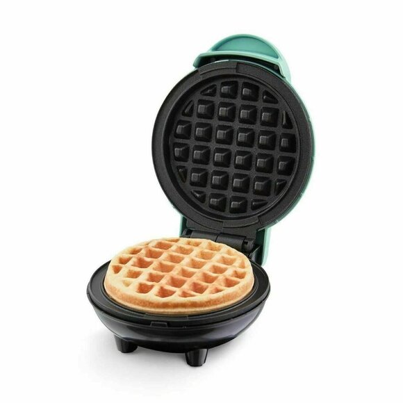 Mini waffle maker Dash Aqua blue new in box - Picture 2 of 4